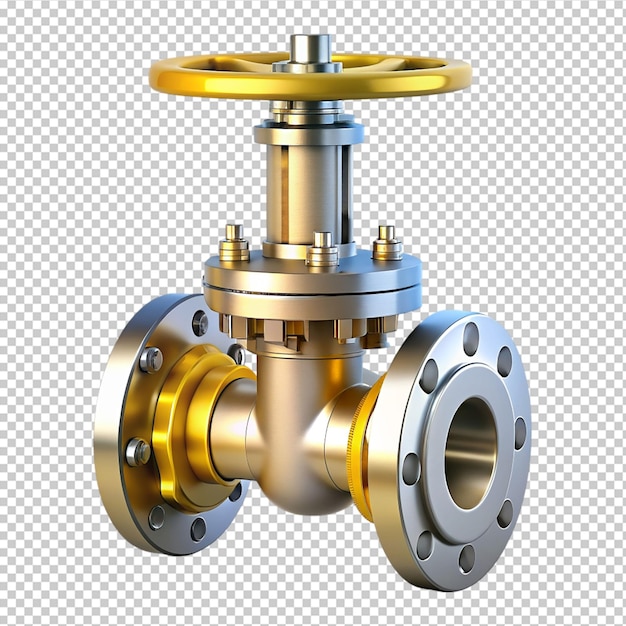 PSD industrial gas valve on transparent background