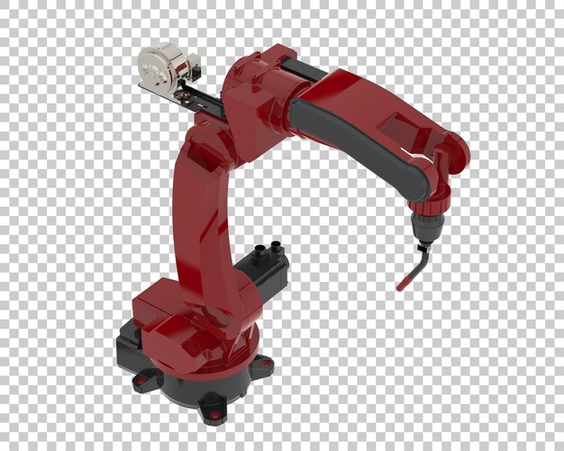 PSD industrial robot on transparent background 3d rendering illustration