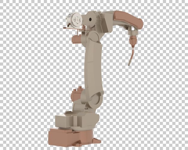 PSD industrial robot on transparent background 3d rendering illustration