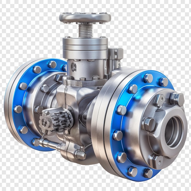 Industrial Valve with Blue Flanges