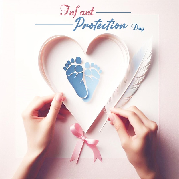 INFANT PROTECTION DAY BACKGROUND DESIGN WITH INFANT FOOT amp HAND