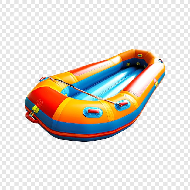 PSD inflatable boat isolated on transparent background