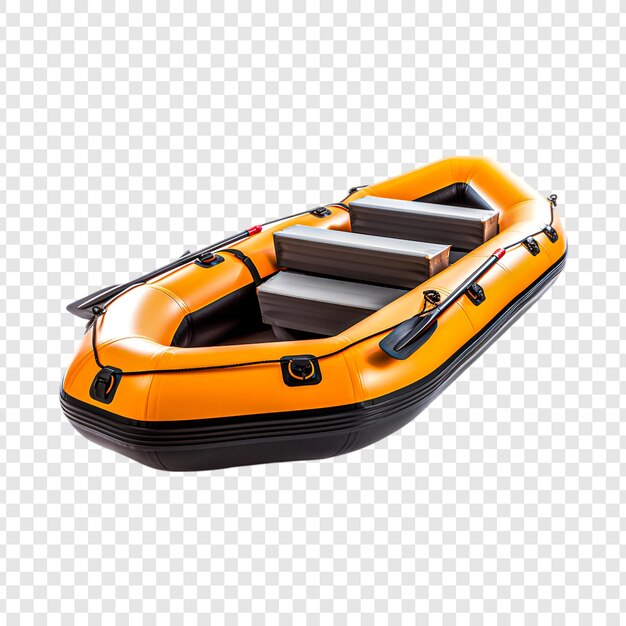 PSD inflatable boat isolated on transparent background