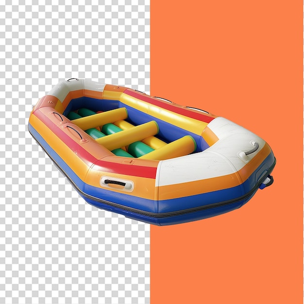 PSD inflatable boat isolated on transparent background