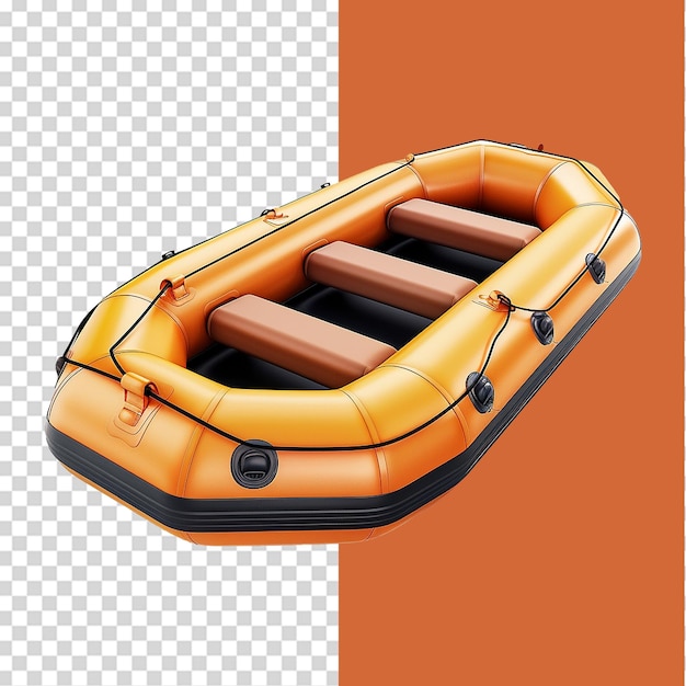 Inflatable boat isolated on transparent background