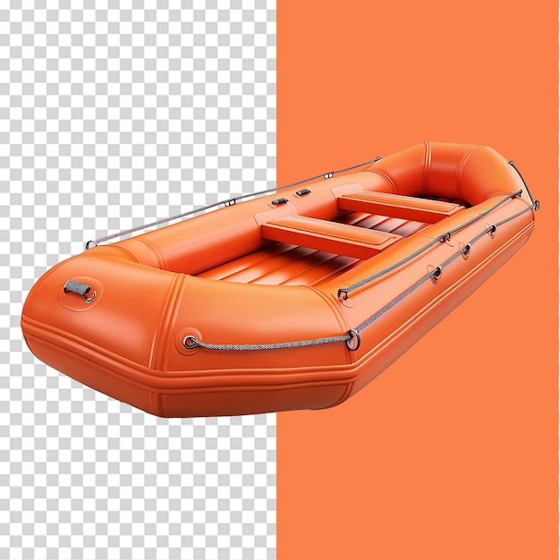 Inflatable boat isolated on transparent background