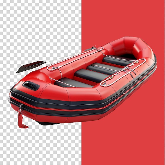 Inflatable boat isolated on transparent background