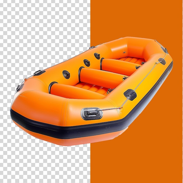 Inflatable boat isolated on transparent background