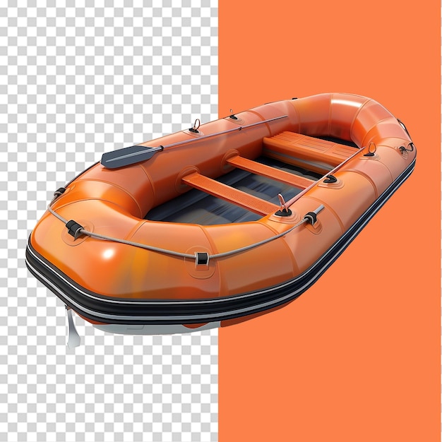 Inflatable boat isolated on transparent background