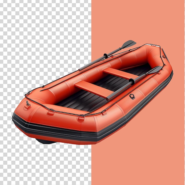 PSD inflatable boat isolated on transparent background