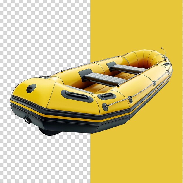 PSD inflatable boat isolated on transparent background