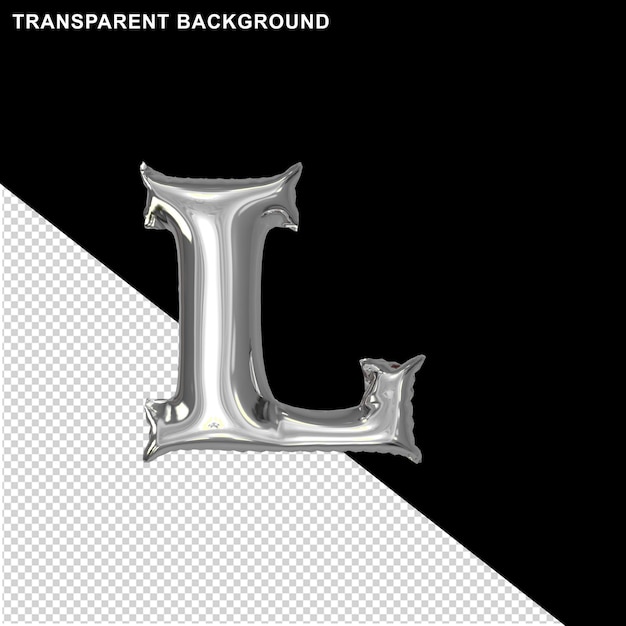 Inflatable silver letter l