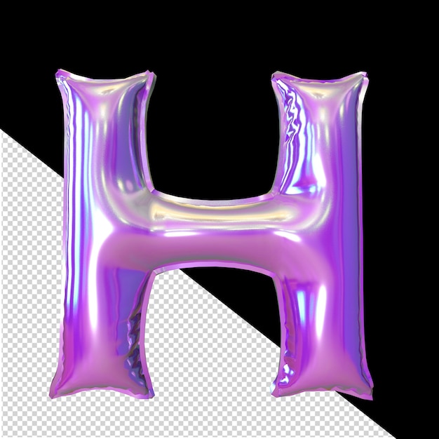 Inflatable symbol letter h