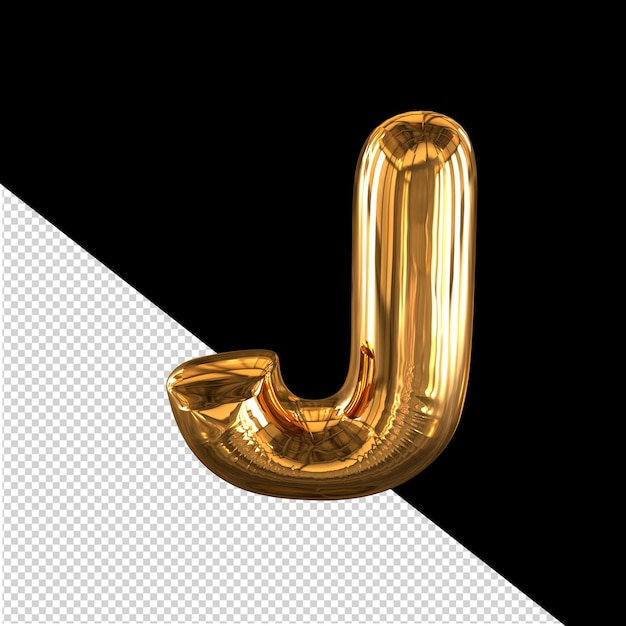 Inflatable symbol letter j