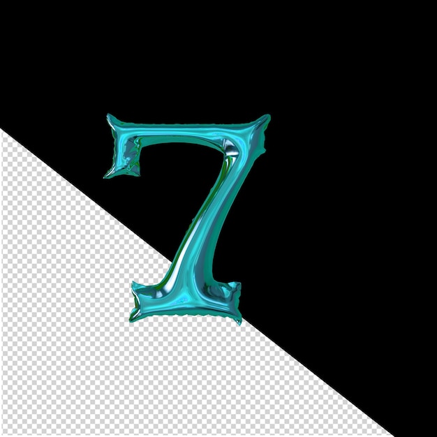 Inflatable turquoise symbol number 7