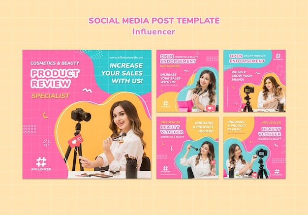 Influencer social media post template