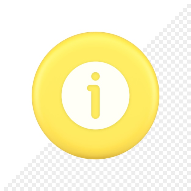 Info button information character FAQ question answer help support web app 3d application icon