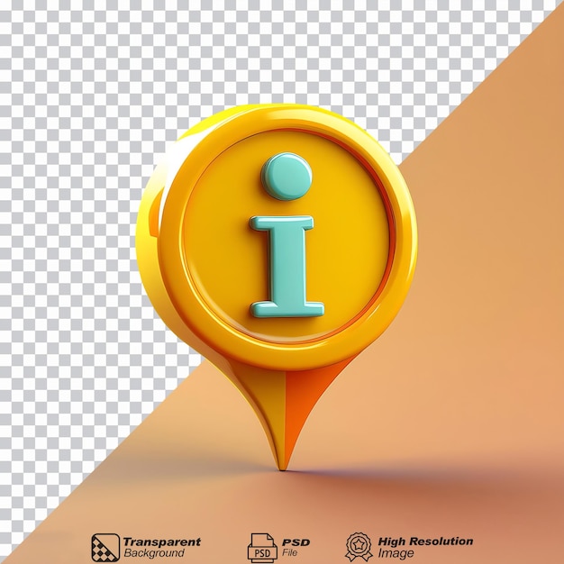 PSD info pin help isolated on transparent background