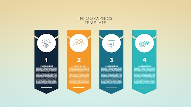 Infographic template for business process steps