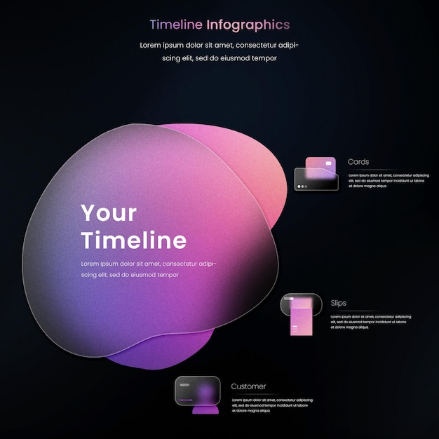 PSD infographic template with glass effect