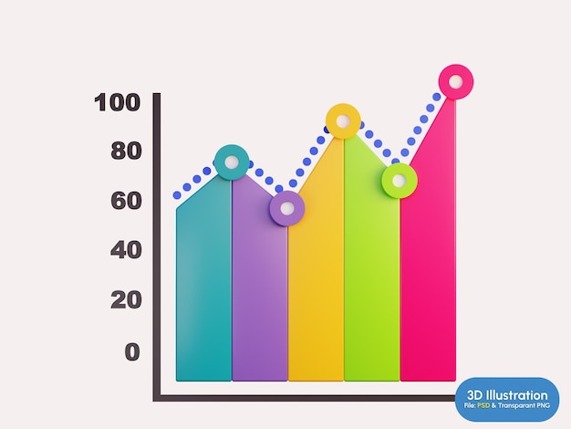 Infographics charts 3D illustration