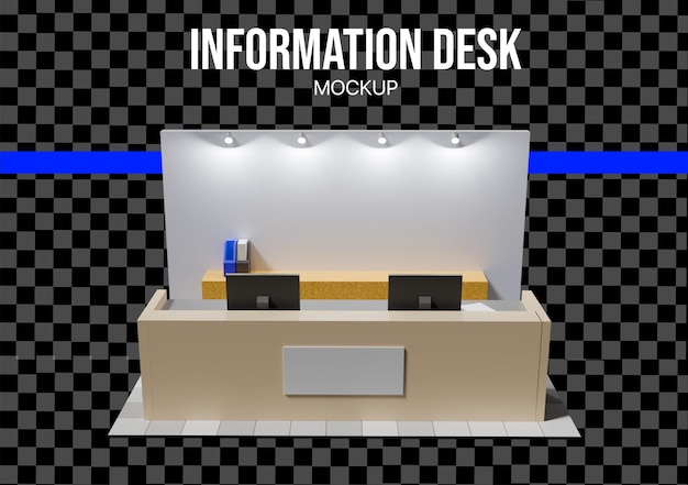 Information desk mockup exhibition booth