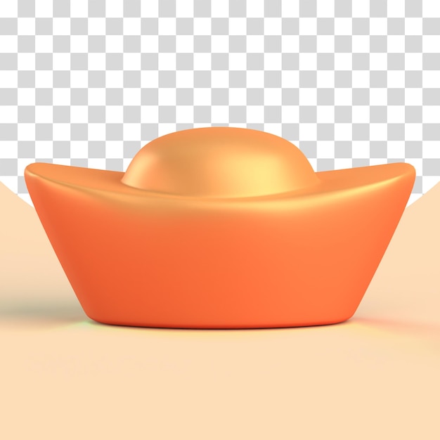 INGOTS GOLD FOR CNY ORNAMENT AND CHINESE NEW YEAR CELEBRATION 3D RENDER ILLUSTRATION