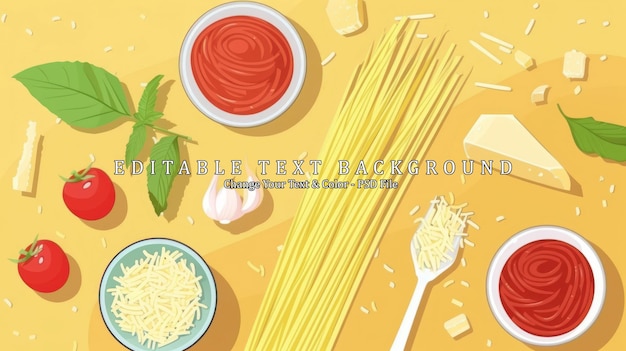 PSD ingredients for a delicious spaghetti dish