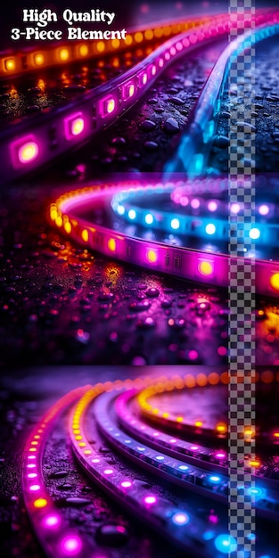 PSD inject energy into your designs with neon brilliance on transparent background