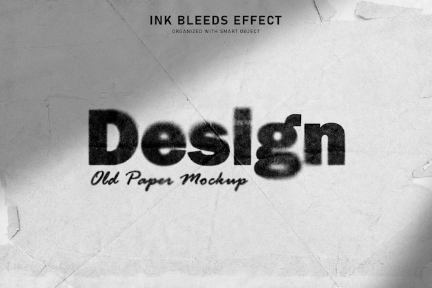 Ink bleeds effect for texts and logo mockup