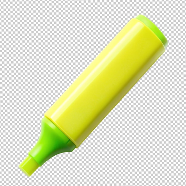 PSD ink graphic green marker pen highlighter isolated on transparent background