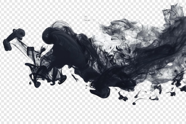 ink smoke splash isolated on transparent background