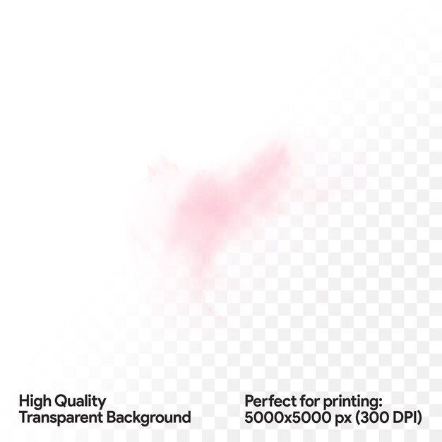 PSD ink splash of fuchsia color on a transparent background