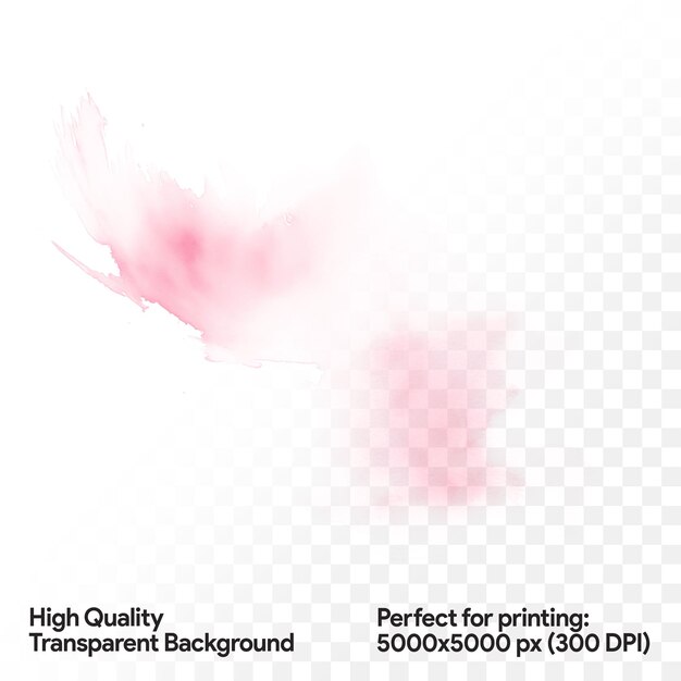 PSD ink splash of fuchsia color on a transparent background