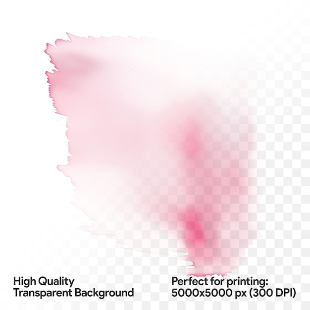 PSD ink splash of magenta color on a transparent background