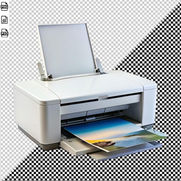 PSD inkjet printer on transparent background