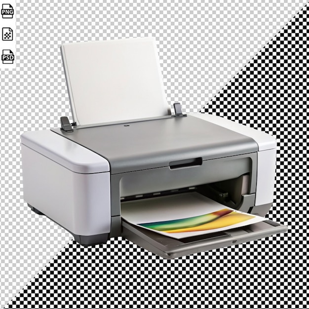 PSD inkjet printer on transparent background