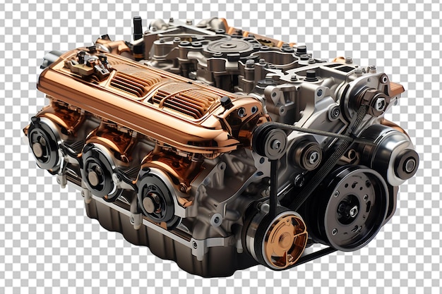 PSD inline 6 cylinder car engine high quality realistic image