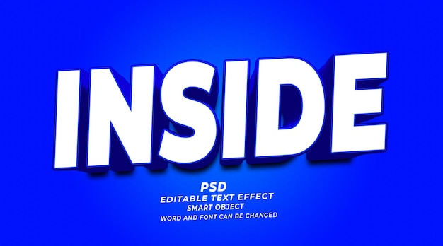 Inside 3D Editable Text Effect Photoshop PSD Template