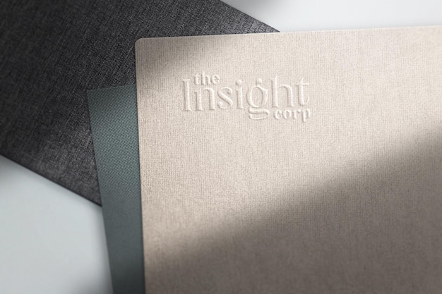 The Insight Corporate Embossed Logo Mockup Template Design PSD