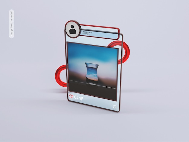 Instagram 3d glass transparent UI mockups