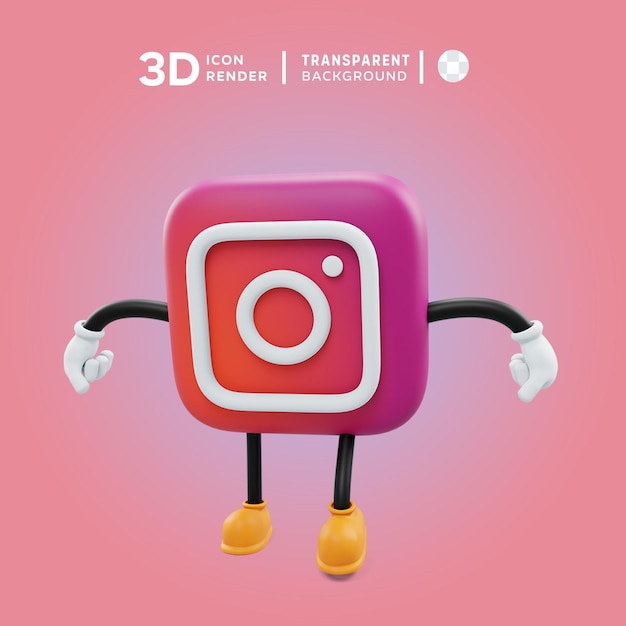 instagram 3D icon pose illustration