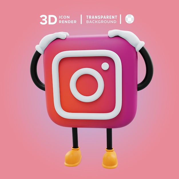 instagram 3D icon pose illustration