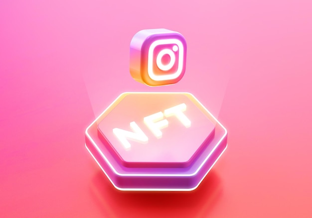 Instagram app icon and NFT Non Fungible Token technology adoption