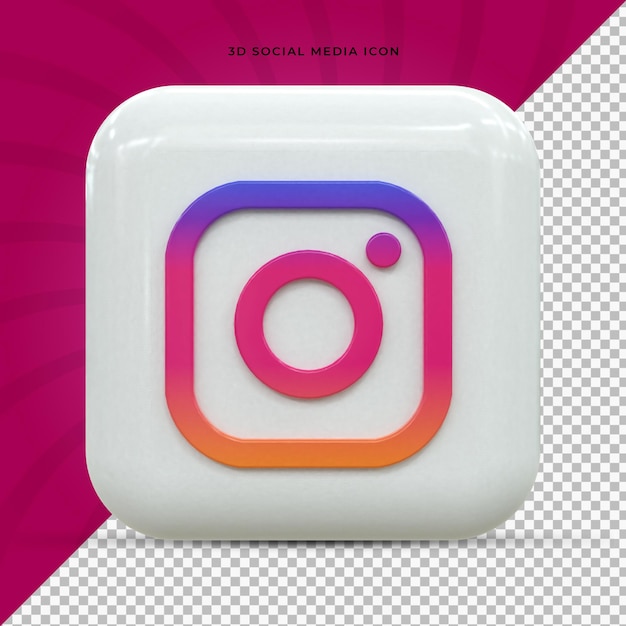 Instagram Colorful glossy 3d logo and social media 3d Icon Design