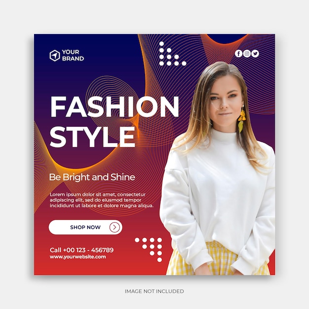 Instagram fashion sale banner template or square flyer collection