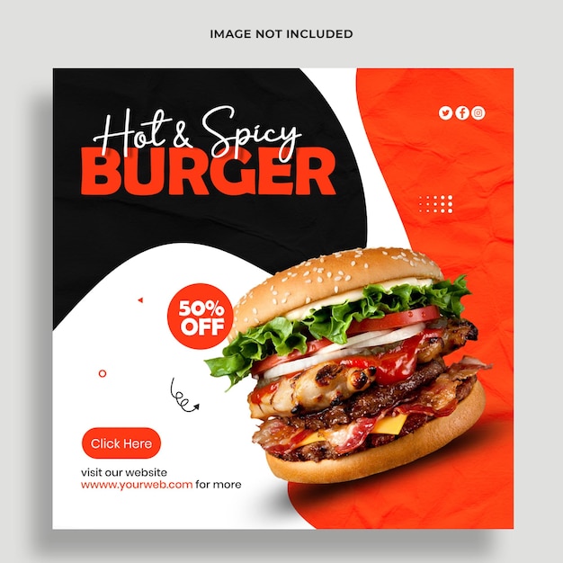 Instagram food banner template premium psd Premium Psd