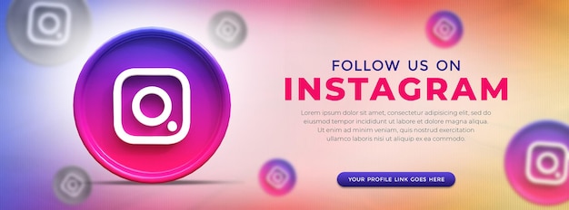 Instagram glossy logo and social media cover post template