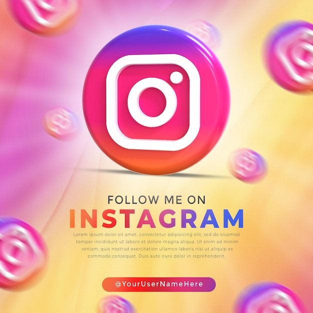 Instagram glossy logo and social media Post Template