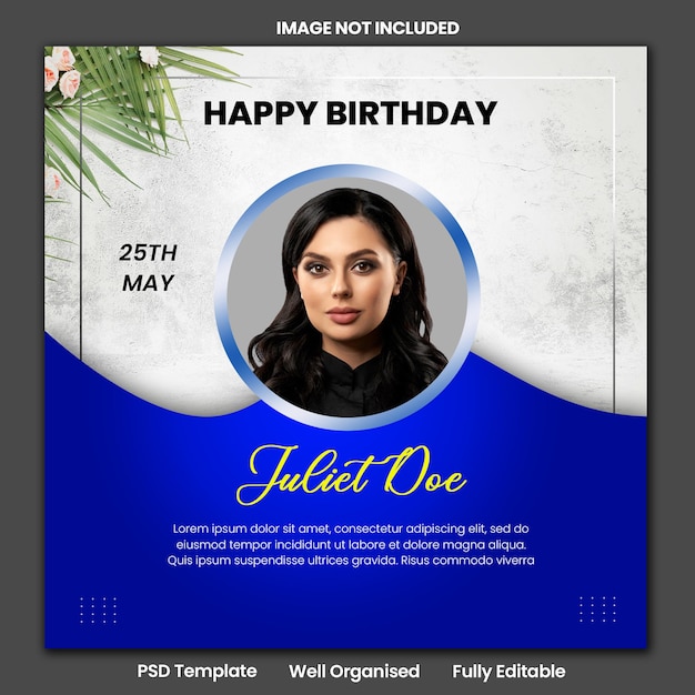 Instagram happy birthday design template